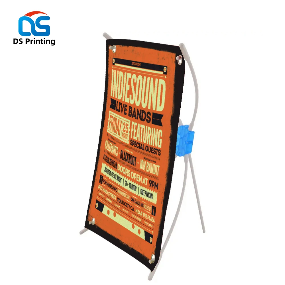 Custom Display X-frame Banner Stand Advertising Display Marketing Waterbase Bamboo X Flex Banner Stand Size 60 X 160 cm