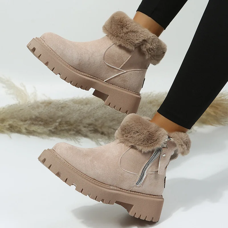Monopol Governable Soldat Wholesale 2023 Winter Warm Casual Designer Platform Boots Women Gladiator  Non-slip warm Plush Flats Suede Ankle Snow Boots From m.alibaba.com