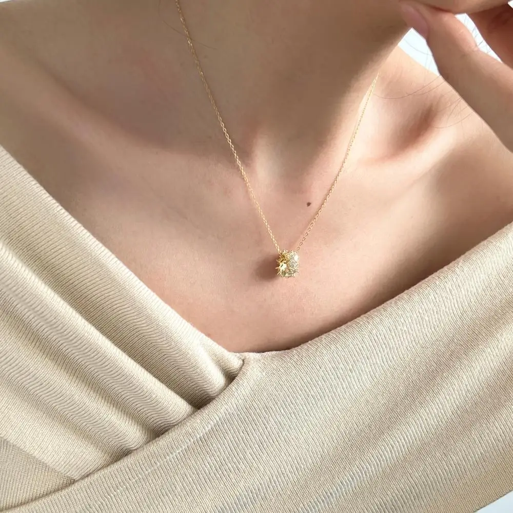 KAKODIY Luxury 18K Gold Plated 5A Cubic Zirconia Roller Pendant Necklace 925 Sterling Silver Jewelry detail 3