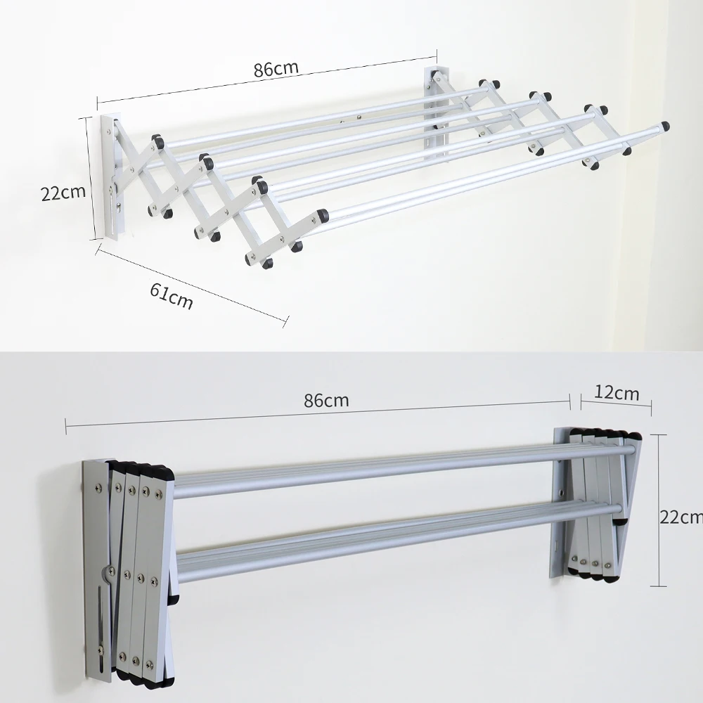 Wireking Aluminum 6.5m Wall Mounted Folding Clothes Drying Hanger ...