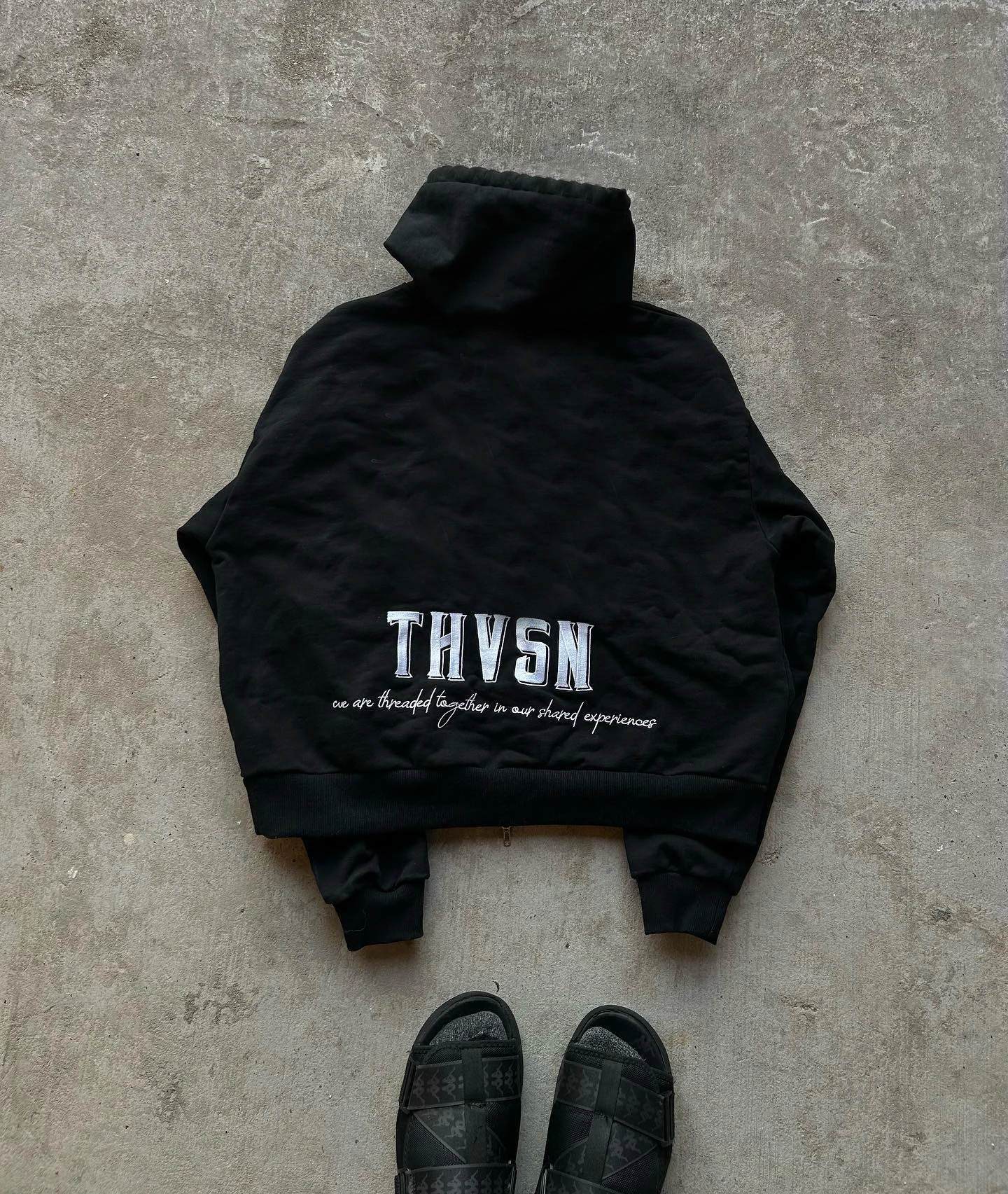 Wholesale Custom Double Zipper Embroidered Logo Men'S Hoodie Sweatshirt Heavyweight Streetwear Cotton Riveted Zip up Hoodie Men gallery 4