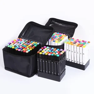 Customizable Logo 12~262 Color Double Head Alcohol Marking Pen Set Double Point Brushing Color Pen for Art Markers Oil Marking