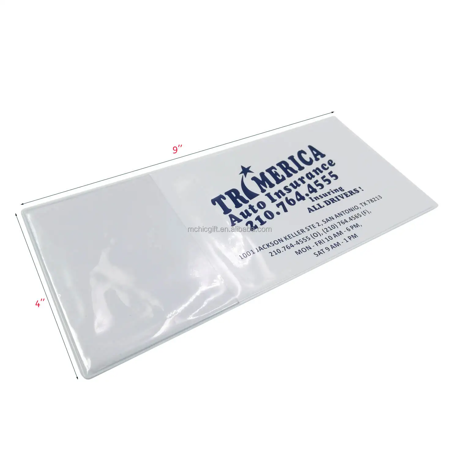 Custom Vinyl Policy Pouch Bag Plastic Lottery Card Sleeve Vinyl Insurance  Ticket Card Holder