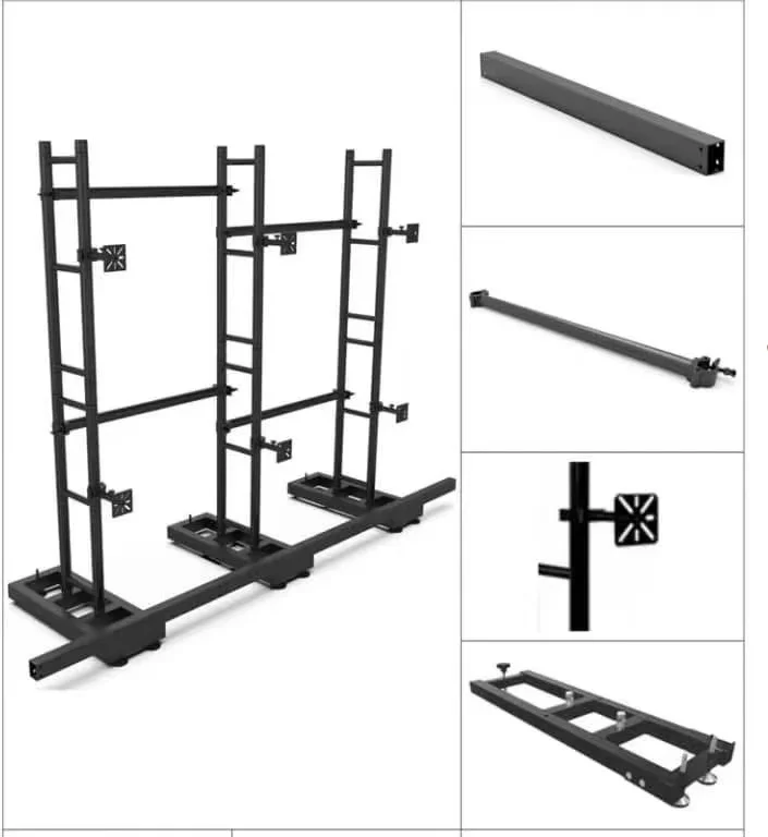 Aluminum Adjustable Cabinet Clamps LED Screen Ground Bracket Support Truss for LED Cabinet