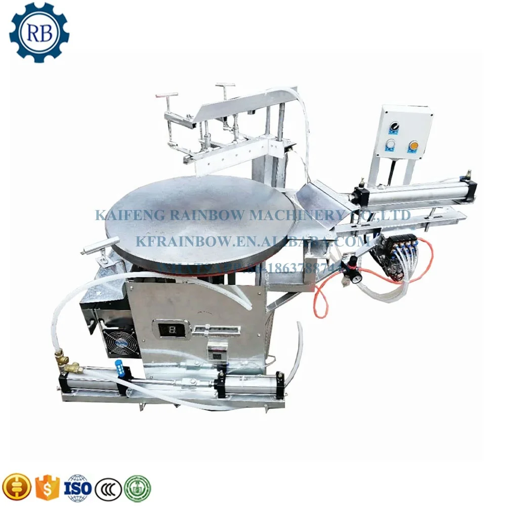 Electric Gas Heating Rotating Automatic Pancake Hot Plate Crepe Maker Making Machine With Customized Diameter