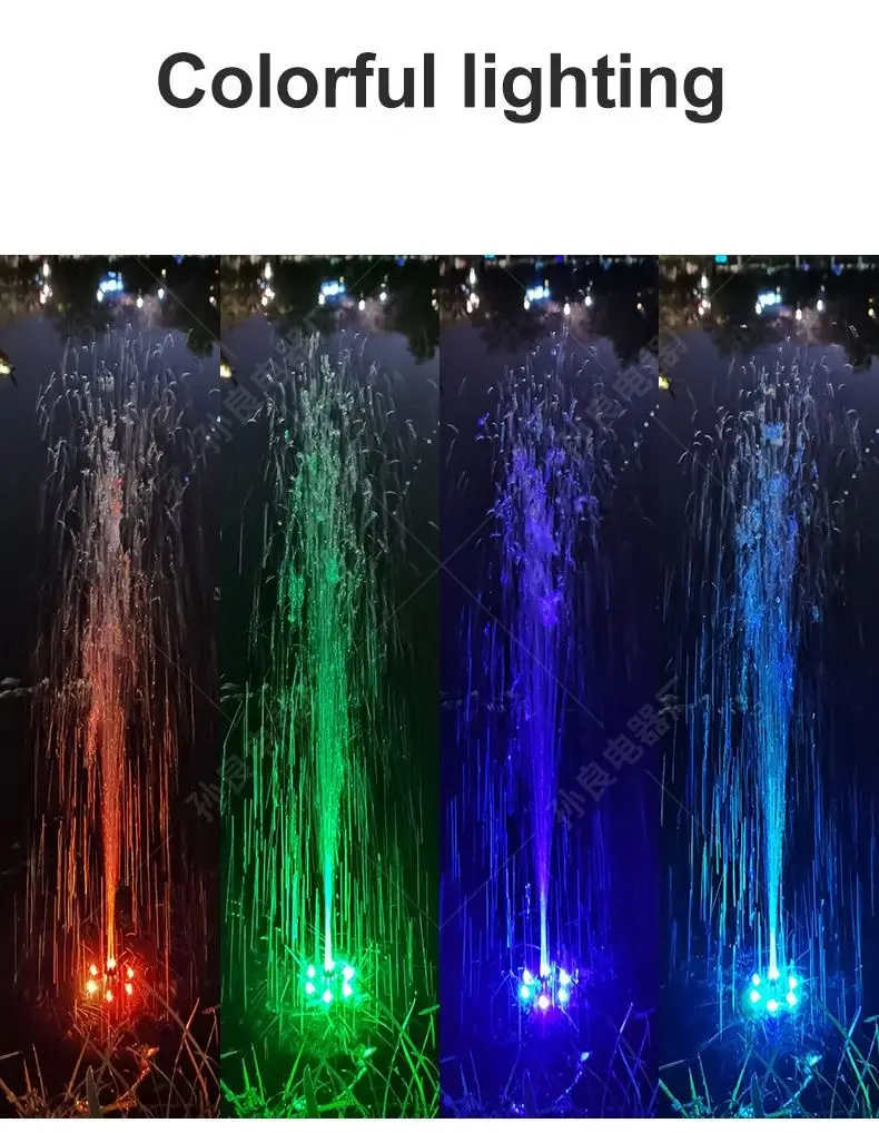 LED Colorful Water Floating Pump Fountain Light for Pool Swimming Pool Spa Pond Outdoor Garden Villa Hotel Yard