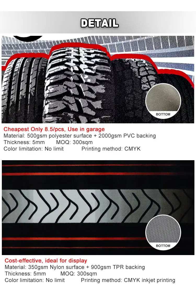 Personalized Garage Floor Mat Custom Drag Race Logo Rubber Backing Ruber Pit Mat for Motorcycles supplier