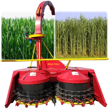 Double Rows Tractor Mounted Silage Forage Harvester Machine 2 Row Corn ...