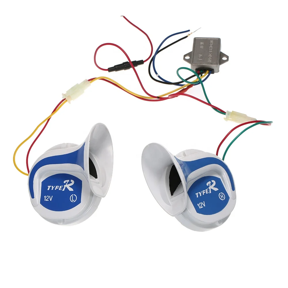 Digital 12V Waterproof 2-Way ABS Car Horn with 8 Sounds Musical Siren