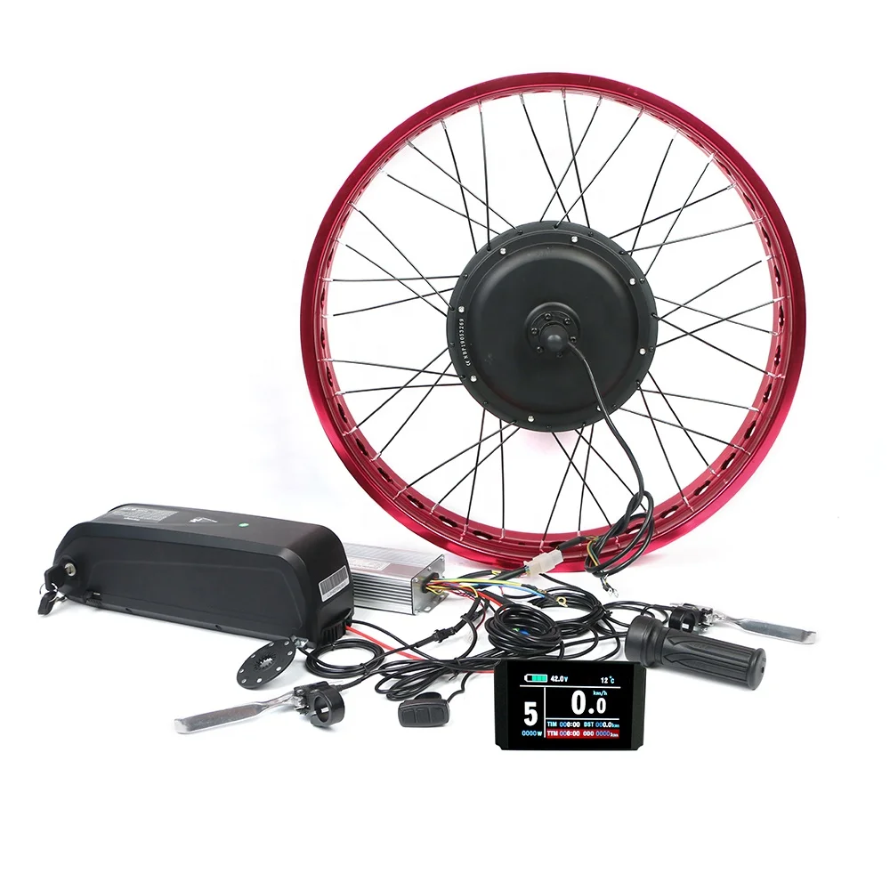 Fat Wheel 20'' 24'' 48v 52v 2000w Ebike Electric Bike Kit Hub  Motor Conversion Kit with Optional Battery
