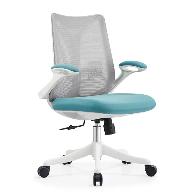 Foshan Wholesale Modern Office Computer Mesh Chair Middle Back Adjustable Swivel Ergonomics Home Metal Lift Chair Chair