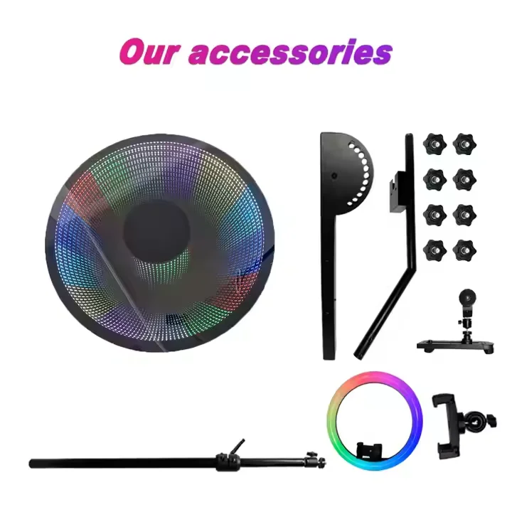 2024 Portable 360 Photo Booth 100cm Selfie 369 Rotating Photo Booth Machine Photobooth With Ring Light