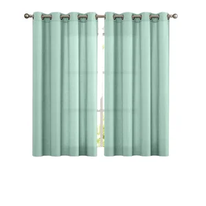 Linen Look Blackout Window Panels Curtains Grommet Top for Living Room Bedroom