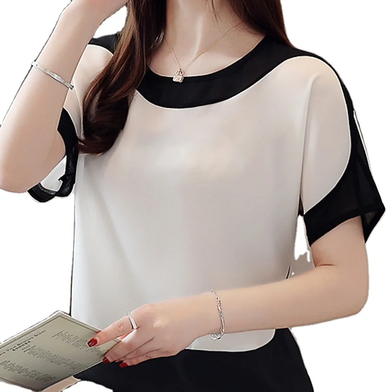 Blouses Summer White Blouse Short Sleeve Women Blusas Mujer De Moda ...