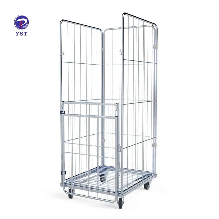 Factory Price Easy Assemble Collapsible Galvanized Welded Metal Laundry Trolley with Wheels