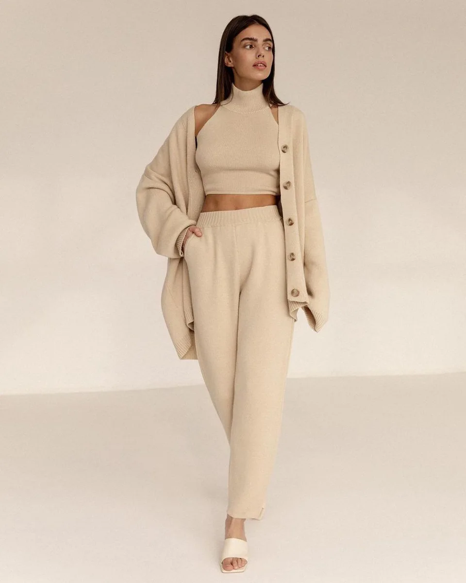 Autumn Fashion Casual Retro Sportswear Women Knit Cardigan Plus Size