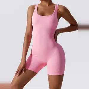Short Length Seamless Yoga Bodysuit for Women with Breathable and Sweat-Wicking Design