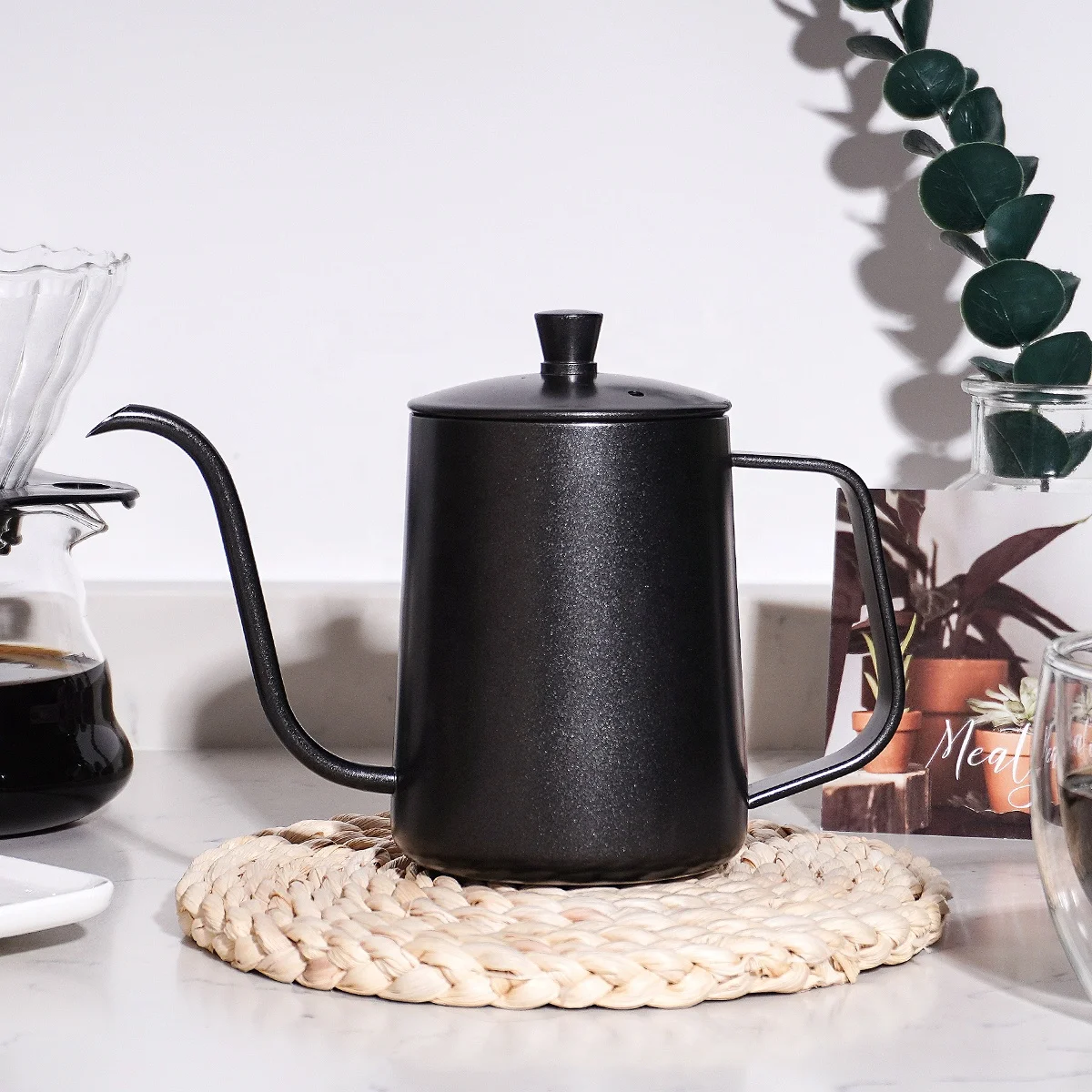 Wholesale Black Gooseneck Pour Over Drip Pot 350ml 600ml Office