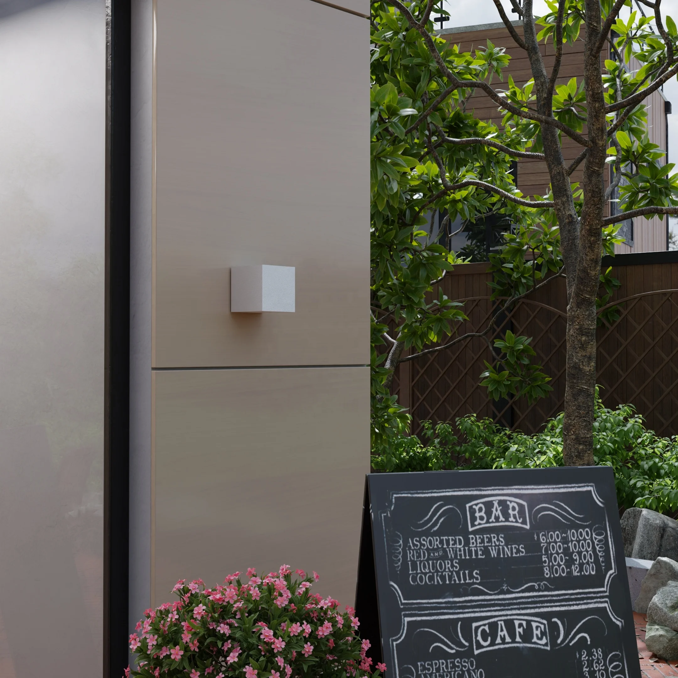 Up and Down Outdoor Solar Lights, Cube Design LED Solar Outdoor Deco