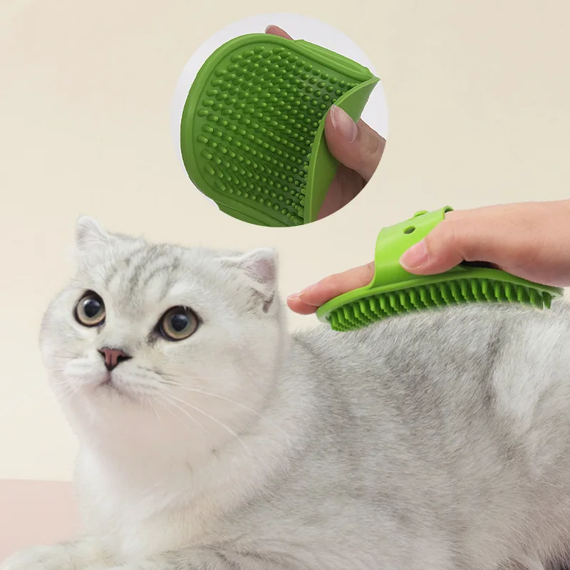 Small Style Pet Grooming Hand Brush Soothing Massage Curry Comb Shampoo Brush with Rubber Bristles Dog Cat Washing Pet Supplies