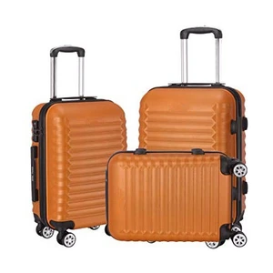 Newest ABS Brown Hardside Luggage High Quality Trolley Luggage Custom Print Suitcase Maleta