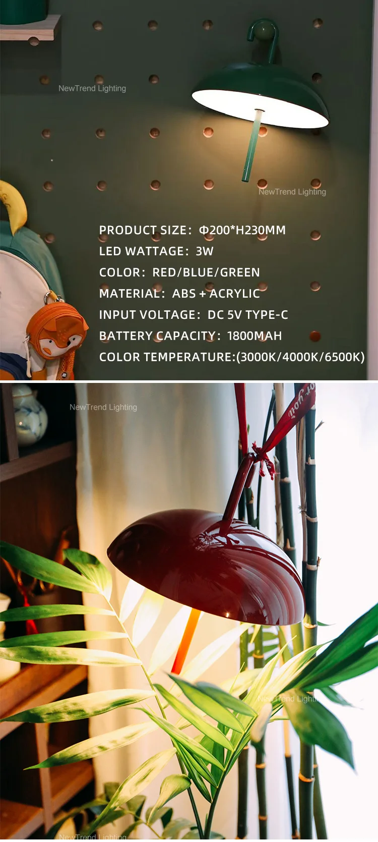 p3049ta modern style indoor decoration umbrella table light dinning bedroom bedside rechargeable led desk lamp-1