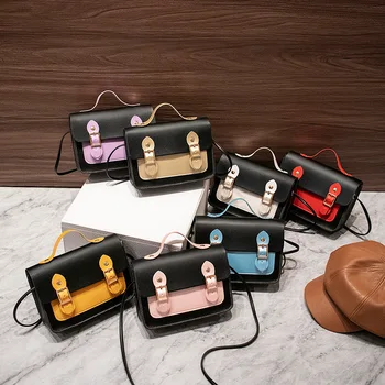 2021 Color matching pin buckle simple small square cheap handbags from china single shoulder handbag manufacturer