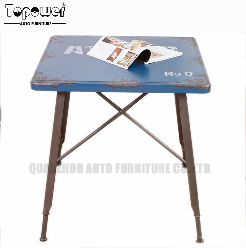 
Промышленный винтажный дизайн металлический квадратный угловой обеденный стол журнальный столик 