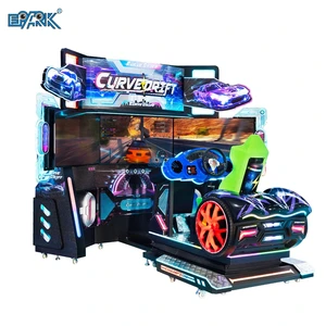 New Coin Operated Arcade Car Racing Simulator Curved Drift Three Screens Racing Video Game Machine With Motion