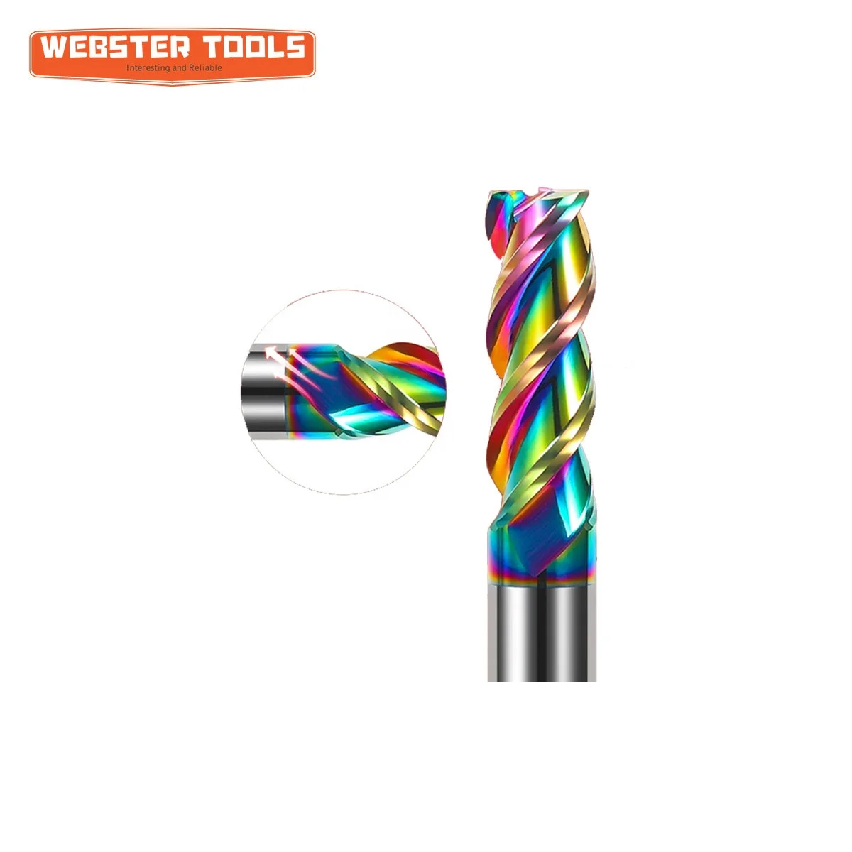 Square End Mill Hrc55 3 Flute Colorful Plati Dlc Coating Wear Resistant