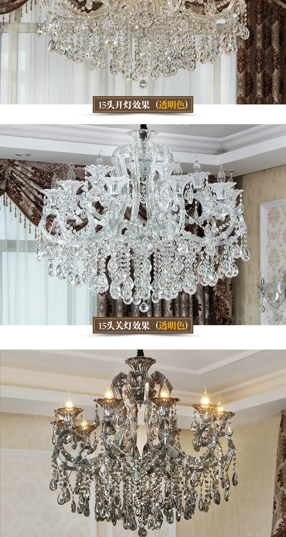 MEEROSEE Maria Theresa Glass Chandelier Modern Lamps Home Decor Fancy Light MD87072