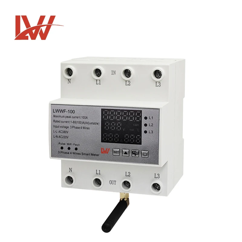 Tuya Three Phase WIFI Switch Intelligent Circuit Breaker Metering Monitoring Circuit Breaker Smart Life