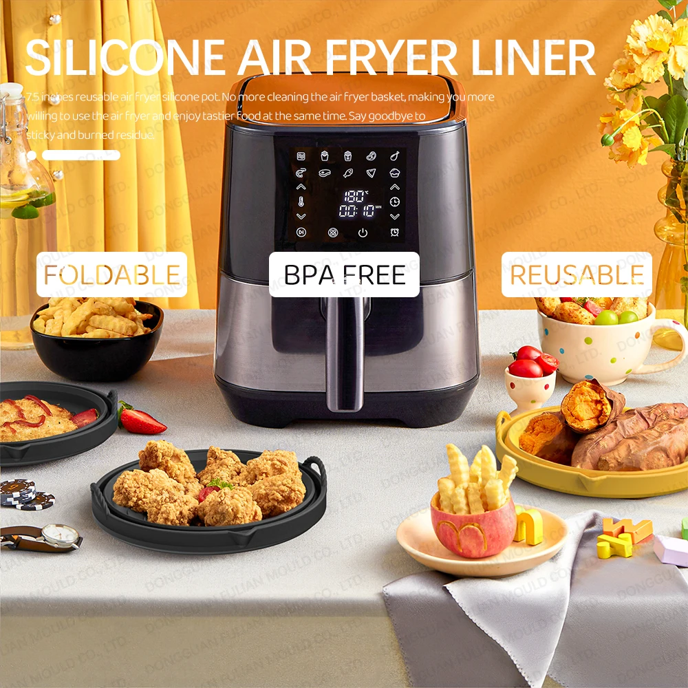 Hot Sale Easy Wash Nonstick Reusable Silicone Air Fryer Liner Pot