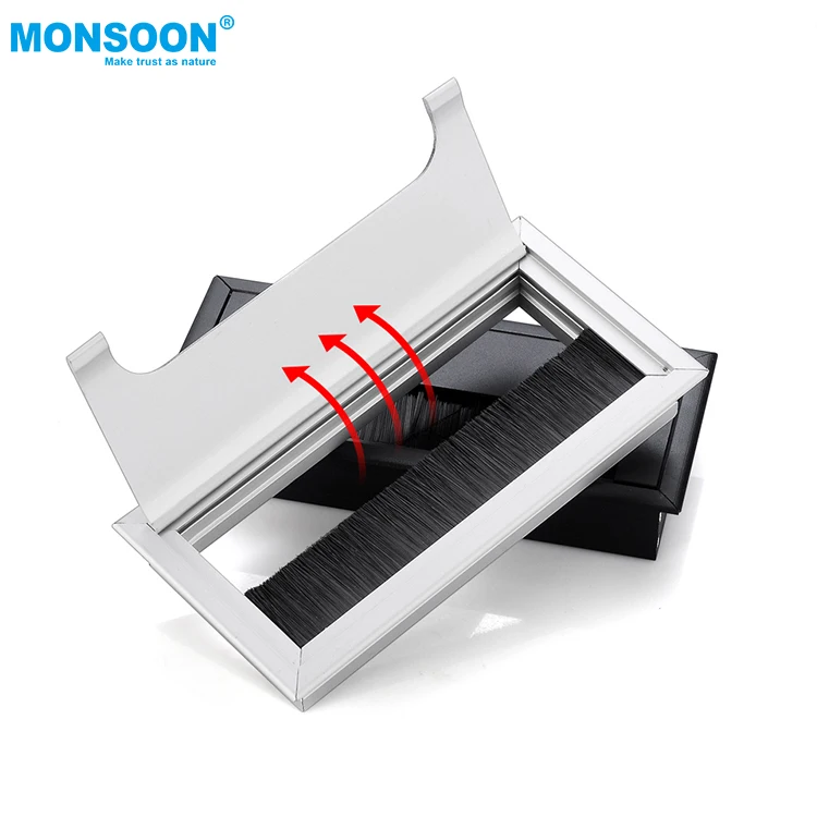 MONSOON Furniture Hardware Office Computer Desk Dustproof Table Metal square Cable Outlet Cable Hole Cover