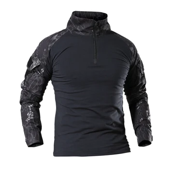 Manufacturers Camouflage  Polo T Shirt Outdoor Paintball Training Long Sleeves Rip Stop Waterproof Men's Tactical TShirts