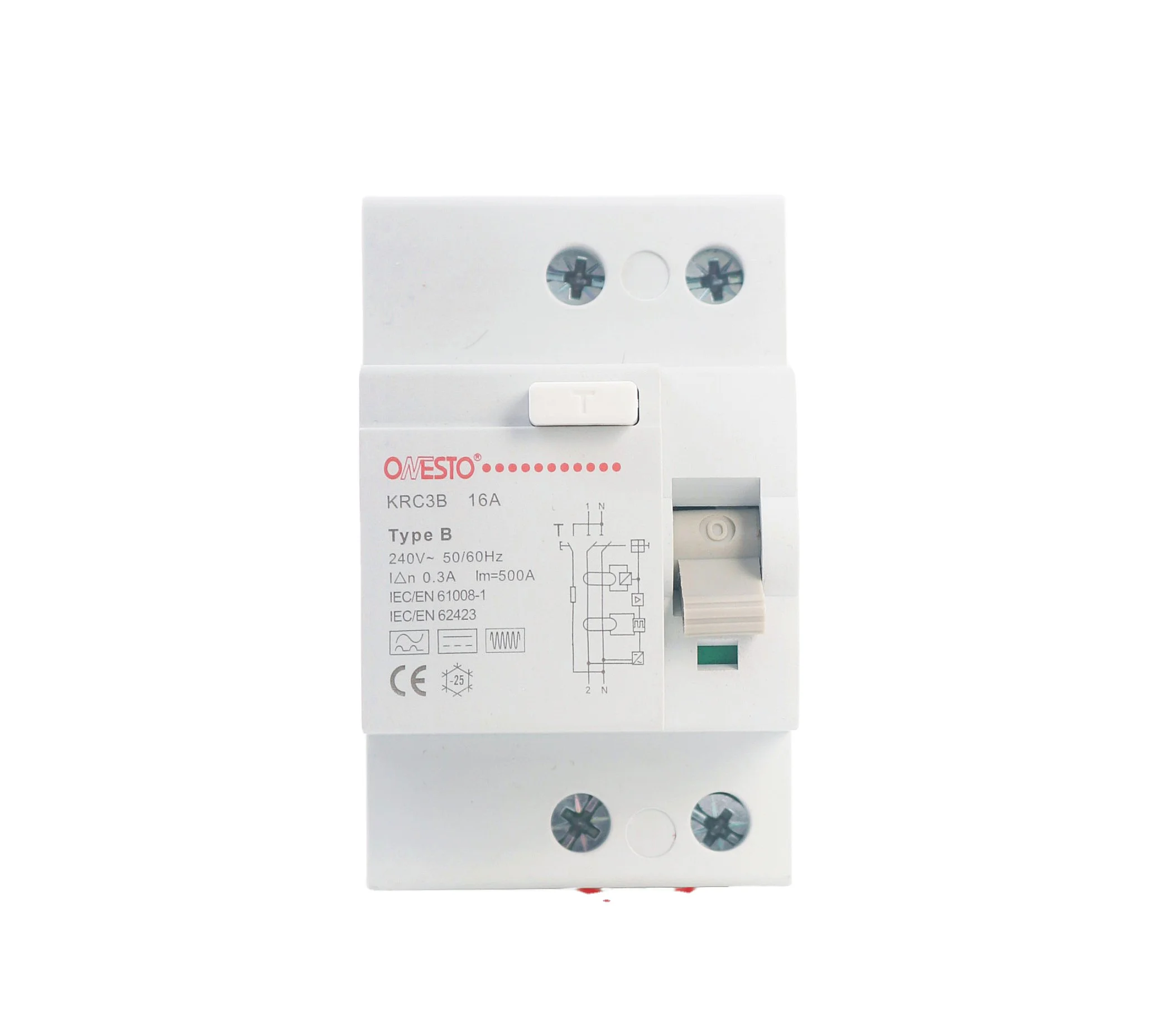 Onesto RCD Tester  Residual Current Device Double Pole Type B Circuit Breaker RCD05 30mA