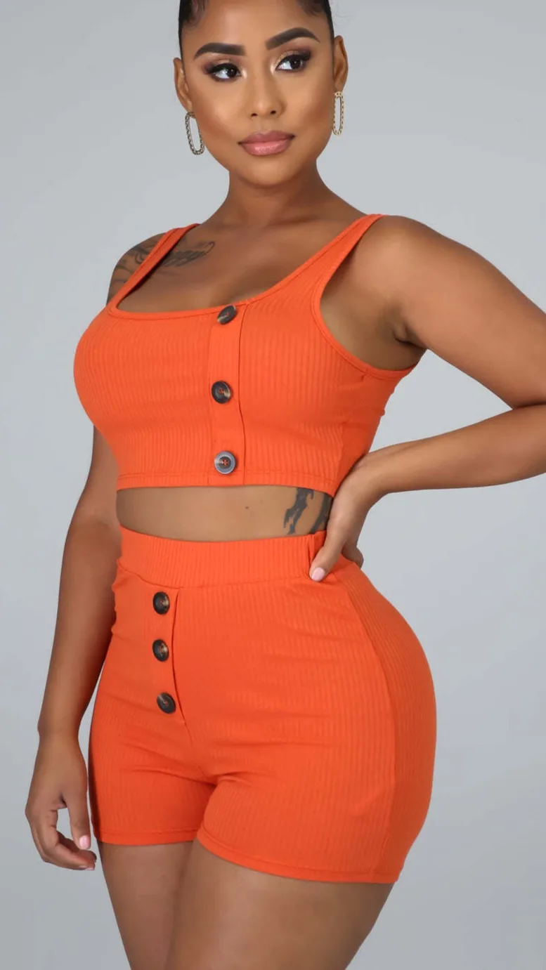 Gx9691 2022 New Arrivals Short Set Women Summer Solid Pit Stripe