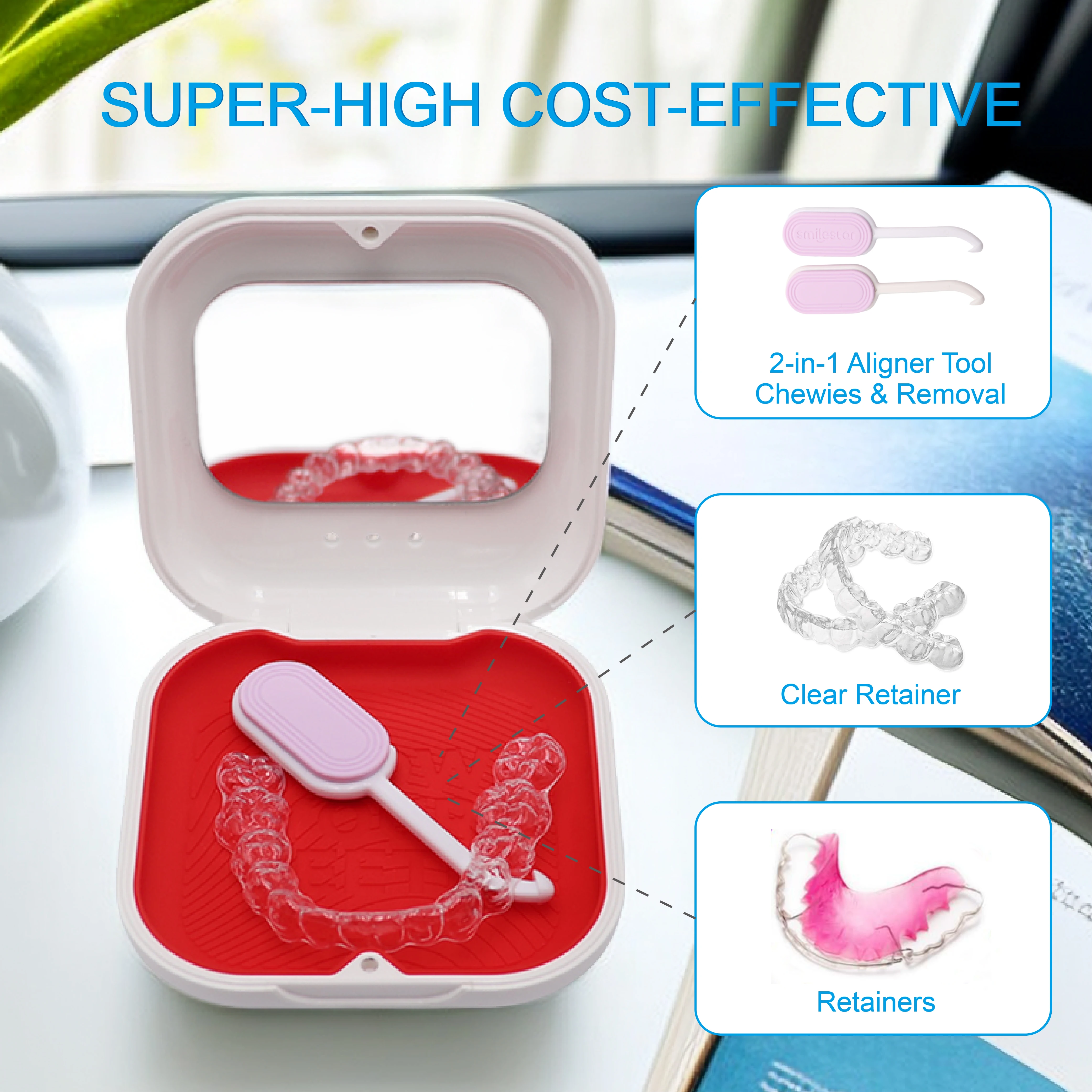 Newish Denture Box Customizable Logo Invisible Storage Box Plastic Orthodontic Aligner Retainer case Aligner Dental Denture Box