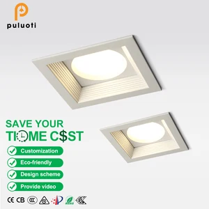 PULUOTI Modern 1-Head White Aluminum LED Cob 5W/10W Square Downlight New Design Indoor Living Room Recessed for Home Office