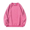 Washed round neck rose red
