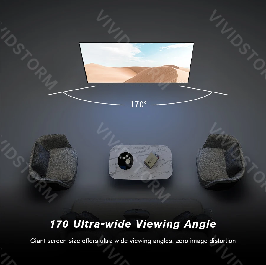 VIVIDSTORM 120 Inch ALR Ambient Light Rejecting PET Black Crystal Frame Projection Screen for Ultra Short Throw UST Projector
