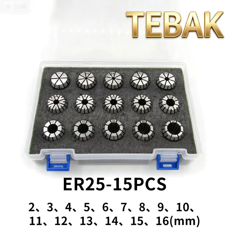 TEBAK High Accuracy Precision ER Collet Spring Chuck for CNC Machining and Tool Holding Applications