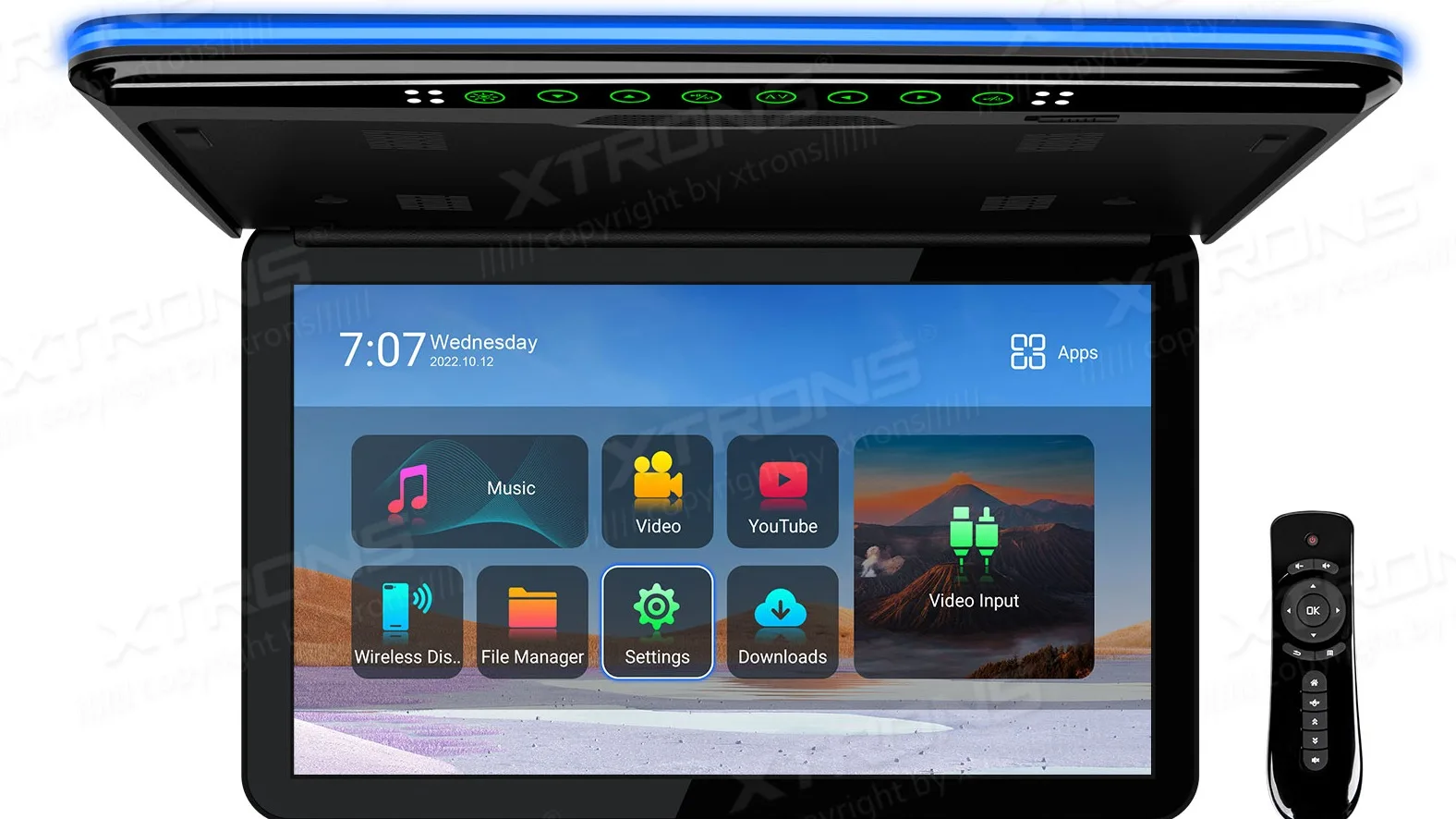 Xtrons 15.6 Inch Ips 8k Car Screen 8core Overhead Multimedia Hd Input