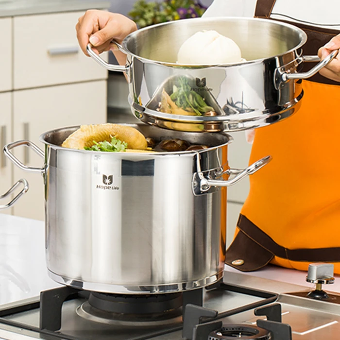 Realwin Stainless Steel Steamer Soup Stew Stockpot Set Couscous Pot