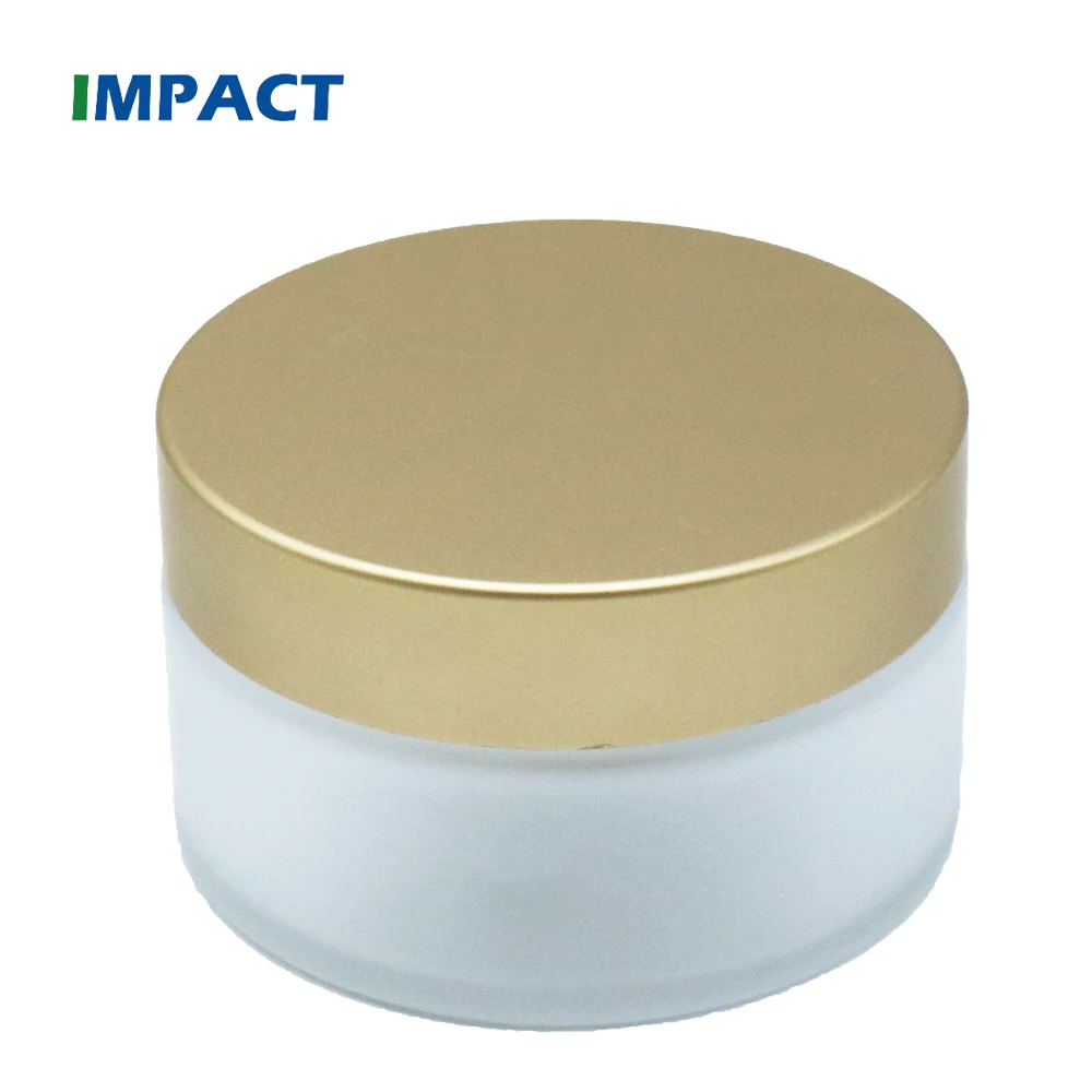100g Frosted Glass Cream Jar Wide Mouth Cosmetic Container With Golden Lid In Stocks Buy 100g