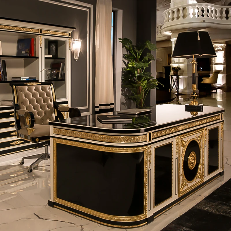 Luxury high quality table office european style classic office table handmade carving luxury office table 11234041