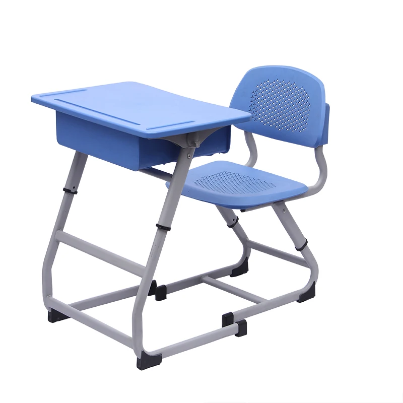 Modern Metal School Classroom Furniture Wooden Study Single Children Desk And Chair Set High