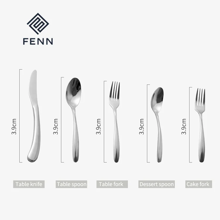 product fenn restaurant hotel catering used steak pasta cutlery set stainless steel spoon and fork knife dinner flatware set-63