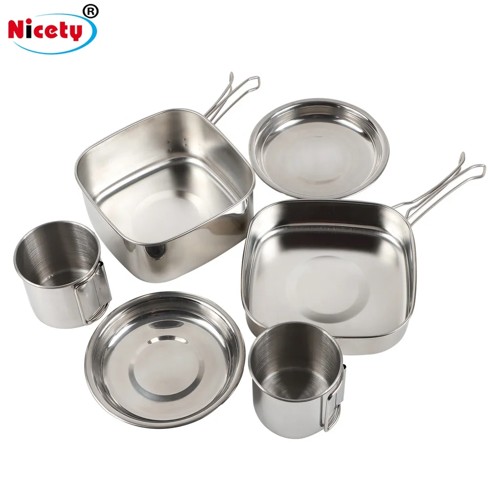 4PCS Round Camping Cookware Pot Set - nicety