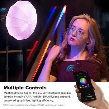 Godox SL300R 310W RGB LED Video Light 5600K Bowens Mount Silent Continuous Output Light APP/2.4G Control 360 product image